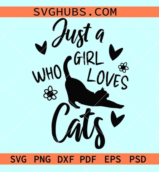 Just a girl who loves cats SVG, cat lover svg, love anime svg