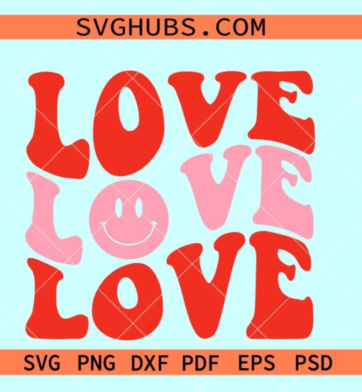 Love retro wavy SVG