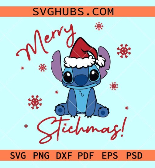 Merry Stitchmas Svg, Merry Christmas Stitch svg, Stitch Christmas svg, Disney Christmas svg