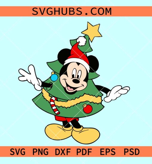 Mickey Mouse Christmas tree SVG, Disney Christmas svg, Mickey Mouse Christmas svg
