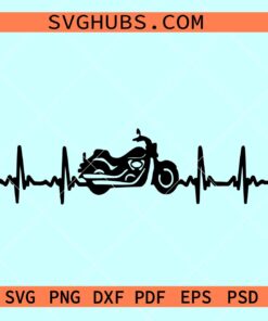 Motorcycle EKG svg, biker EKG svg, motorcycle heartbeat svg