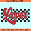Retro Checkered Lover SVG, love checkered pattern svg, Valentine lover SVG