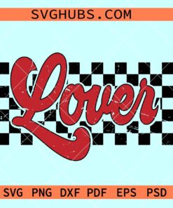 Retro Checkered Lover SVG, love checkered pattern svg, Valentine lover SVG