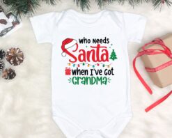 Who Needs Santa When I've Got Grandma Svg, Baby Christmas Shirt SVG