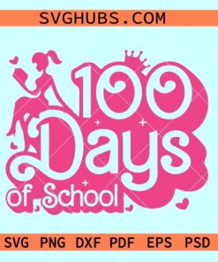 100 days of school pink doll SVG