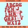 ABC I love you retro SVG, retro Valentine svg, Valentine Alphabets svg