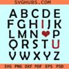 ABCD I Love you SVG, Valentine Svg, Valentine Png