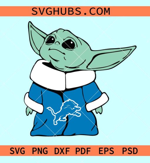 Baby Yoda Detroit Lions svg, Lions football svg, Baby Yoda Star Wars Detroit Lions svg