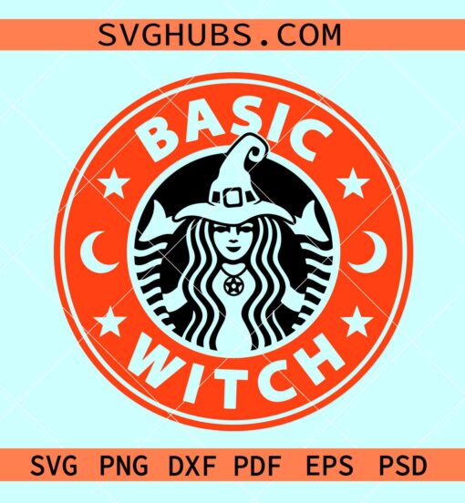 Basic witch Starbucks coffee SVG, basic witch svg, Halloween Svg, Starbucks Coffee ring Svg