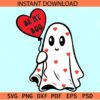 Be my Boo Ghost SVG, Valentine Ghost SVG, Ghost with Love Balloon SVG