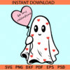 Be my valentine SVG, Valentine Ghost SVG, Ghost with Love Balloon SVG, Valentine Ghost Hearts SVG
