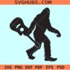 Bigfoot holding a guitar SVG, bigfoot svg, bigfoot guitar svg
