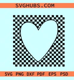 Checkered Heart SVG, valentine heart svg, valentine day shirt svg