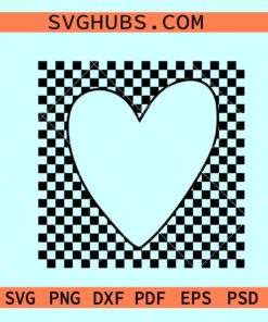 Checkered Heart SVG, valentine heart svg, valentine day shirt svg