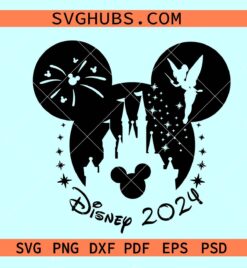 Disney 2024 Mickey Mouse head SVG, Disney 2024 svg, Disney Trip SVG, Disney castle svg