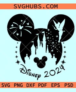 Disney 2024 Mickey Mouse head SVG, Disney 2024 svg, Disney Trip SVG, Disney castle svg