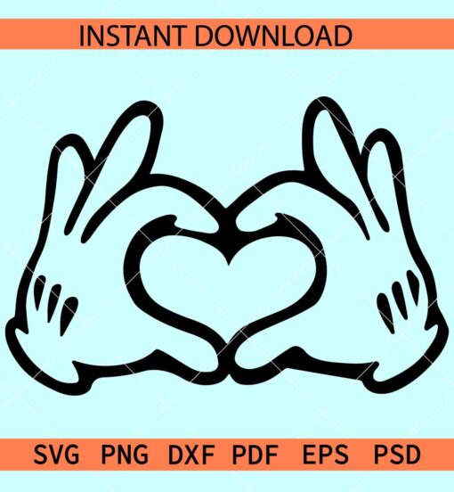 Disney Hands  Love Sign Vector SVG, Disney Valentine SVG