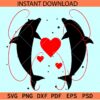Dolphin love SVG, Dolphin with heart Symbol SVG