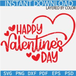 Happy Valentines Day Heart SVG, Valentines Day Love symbol Svg