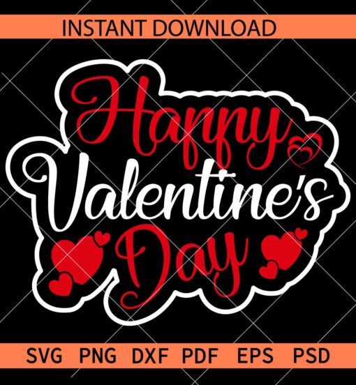 Happy valentines day Hearts SVG, 14th February Holiday SVG