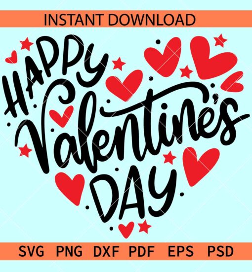 Happy valentines day heart SVG, Heart Love Symbol SVG, Happy valentines Day SVG