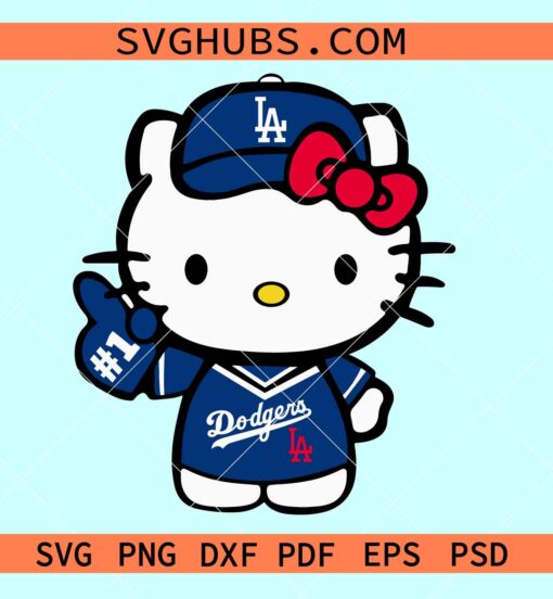 Hello Kitty LA Dodgers SVG, Los Angeles Dodgers SVG, Hello Kitty Dodgers svg