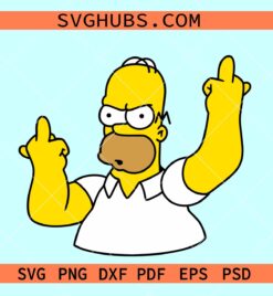 Homer Simpson Middle Finger Svg, The Simpsons svg, Evil homer svg