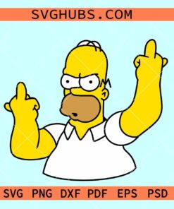 Homer Simpson Middle Finger Svg, The Simpsons svg, Evil homer svg