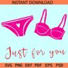 Just for you pant and bra SVG, Girl Valentine SVG, Girl gift SVG