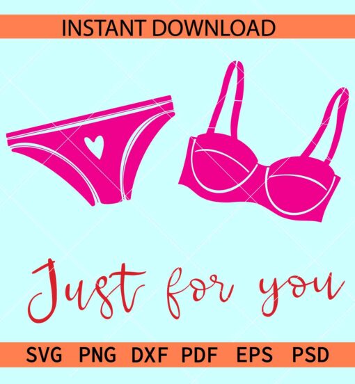 Just for you pant and bra SVG, Girl Valentine SVG, Girl gift SVG