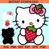 Kitten with Strawberry Layered SVG, Hello Kitty with straw berry SVG