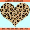 Leopard Print Heart Layered SVG, Cheetah Print Heart Symbol SVG, animal Print Heart SVG