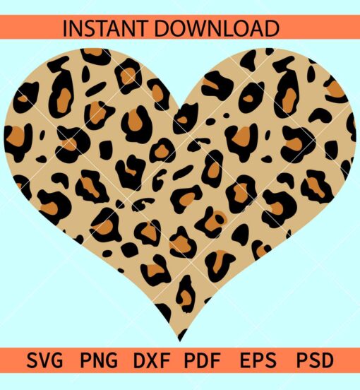 Leopard Print Heart Layered SVG, Cheetah Print Heart Symbol SVG, animal Print Heart SVG