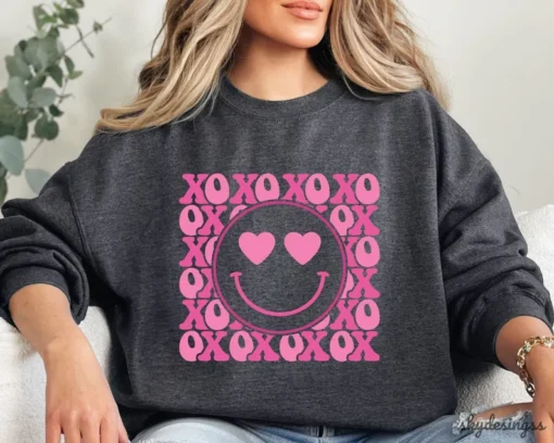 Xoxo Valentines Day Smiley Face Svg