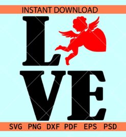 Love Phrase Cupid SVG, Cupid Love SVG, Valentine Cupid svg