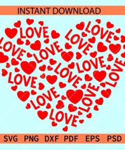 Love name in heart pattern SVG, Heart Pattern Love SVG, Heart Vector SVG, Love Heart Symbol SVG