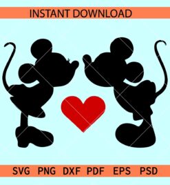 Mickey Minnie silhouette Kissing SVG