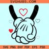 Disney Valentine’s Day Hands SVG, Valentine Gloved Hands SVG, Mickey and Minnie Love Hands SVg,