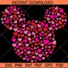 Mickey head Heart Symbols SVG, Love Hearts Mickey Head SVG
