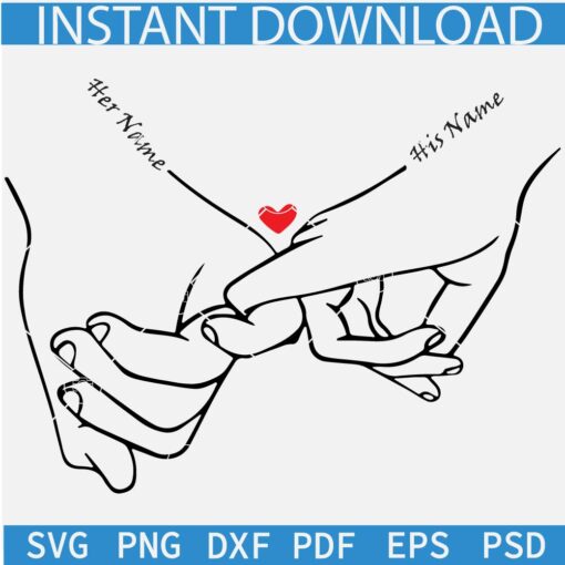 Holding Hands SVG, Valentine hands svg, Pinky Hold SVG, Love Hands SVG