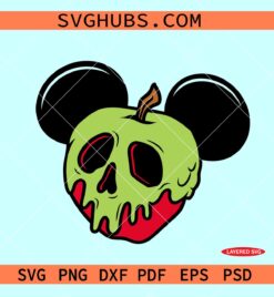 Poison apple Mickey ears svg, poison apple svg, Evil Queen Svg