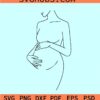 Pregnant woman line art svg, pregnancy line art svg, pregnancy announcement svg