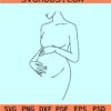 Pregnant woman line art svg, pregnancy line art svg, pregnancy announcement svg