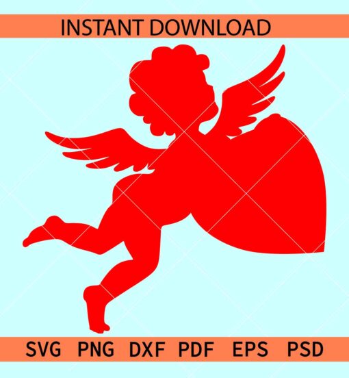 Red cupid SVG, Flying Cupid SVG, Valentine Cupid SVG