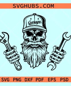 Skull mechanic svg, skull with wrenches svg, mechanic skull svg, mechanic logo svg
