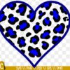 Police leopard print heart SVG, Back the blue leopard print heart SVG, thin blue line svg, back the blue svg