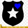 Back the Blue Heart Shield SVG, Law Enforcement svg, police badge svg