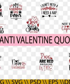 Anti Valentine SVG bundle, Sarcastic Valentine svg, hate Valentine svg
