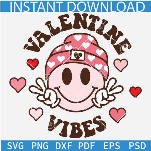 Valentine Vibes Peace Out Sign SVG, Peace Out Valentine Vibes SVG, Valentine Vibes Smile SVG