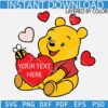 Valentine Winnie The Pooh Name Frame SVG